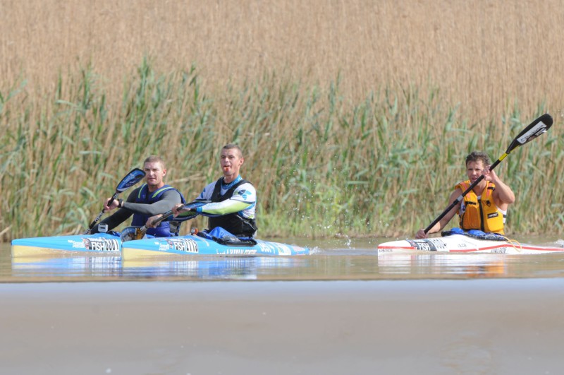  Team Jeep/Varsity College's Grant van der Walt (centre) is quietly eyeing the 2014's K1 Hansa Fish River Canoe Marathon title having clinched four K2 wins with Hank McGregor (left) at the race previously.